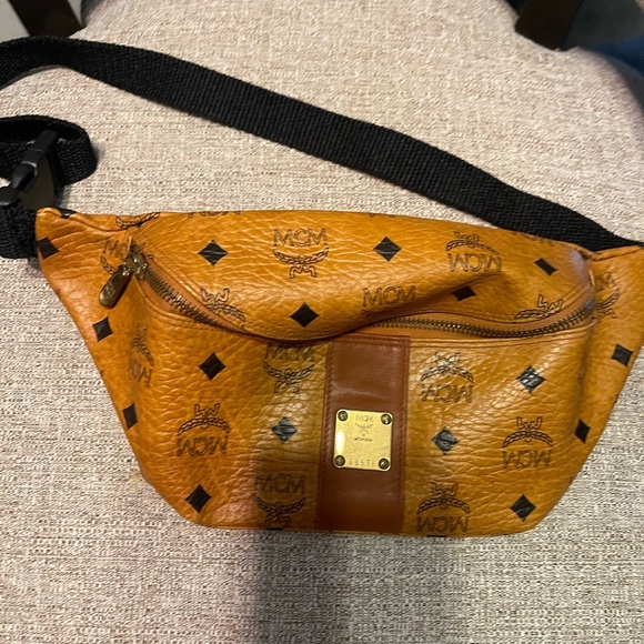 MCM Handbags - MCM Tan Leather Belt Bag